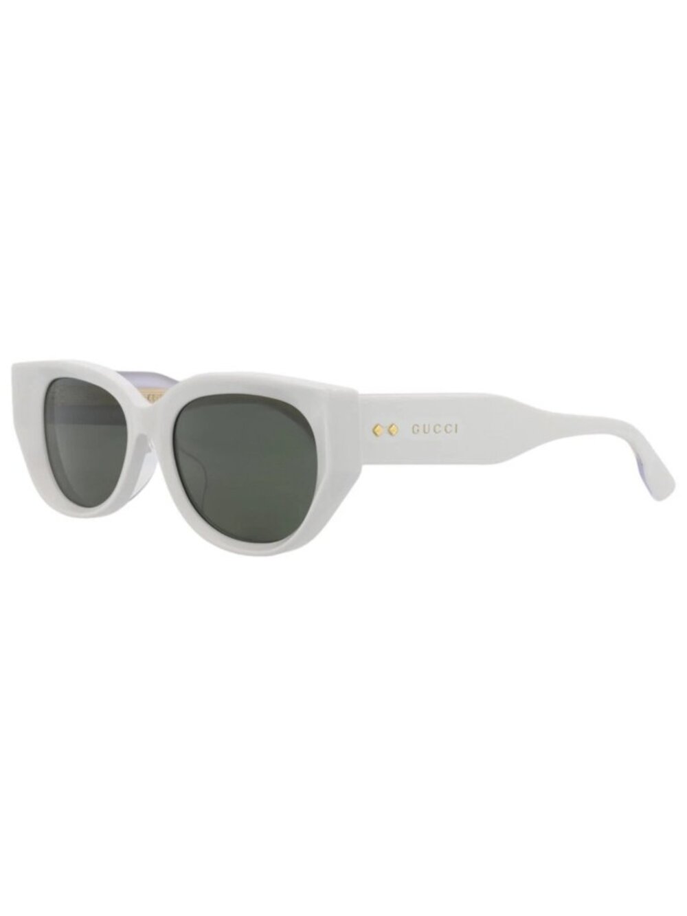 New Gucci Women's Sunglasses Cat Eye Recycled Acetate Frame Grey Grey Grey